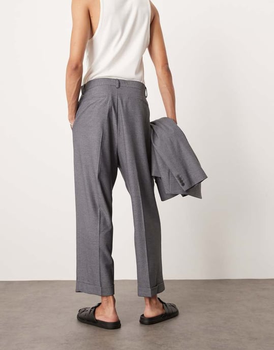 ASOS DESIGN ballongbyxor i grå textur - Image 4