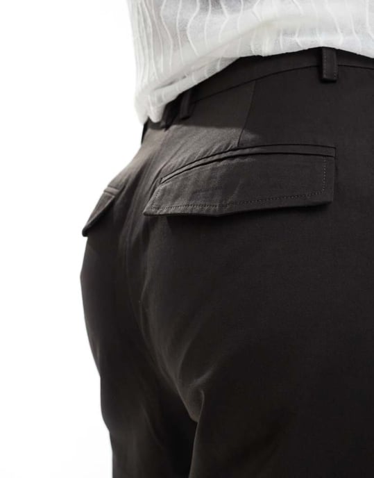 ASOS DESIGN skräddarsydd byxa med volymben i svart - Image 2