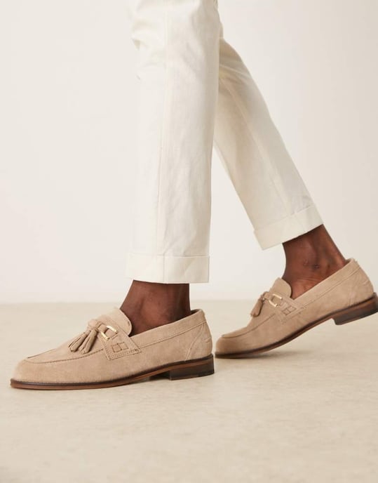ASOS DESIGN linneblandning skinny kostym chinos i kremfärg - Image 4