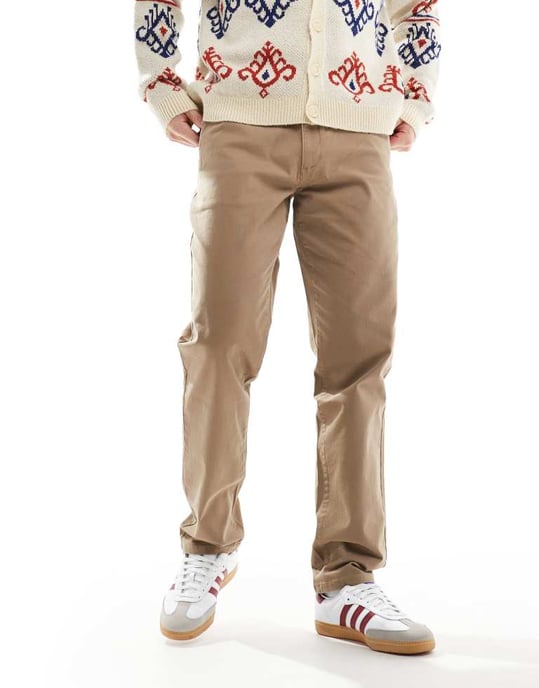 Farah norwood regular fit twill chino trousers in beige - Image 4