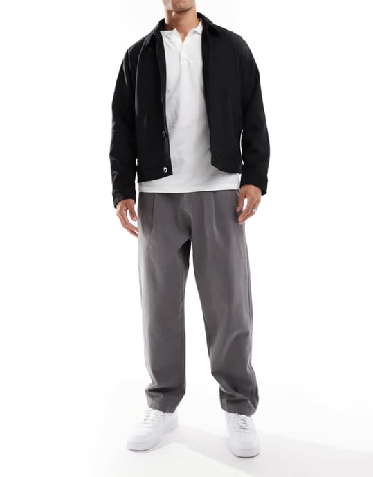 ASOS DESIGN balloon chino in washed grey - Image 1