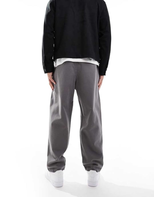 ASOS DESIGN balloon chino in washed grey - Image 2