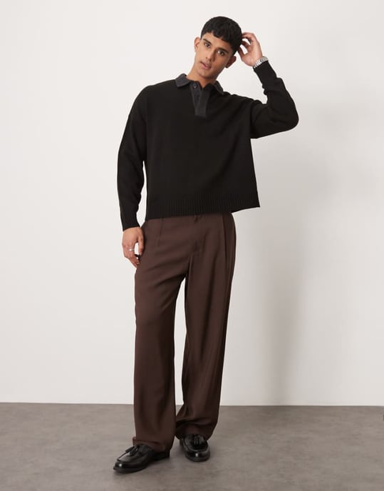 ASOS DESIGN vida smartbyxor i brunt - Image 1