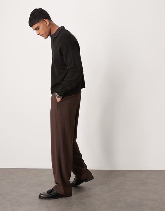 ASOS DESIGN vida smartbyxor i brunt - Image 2