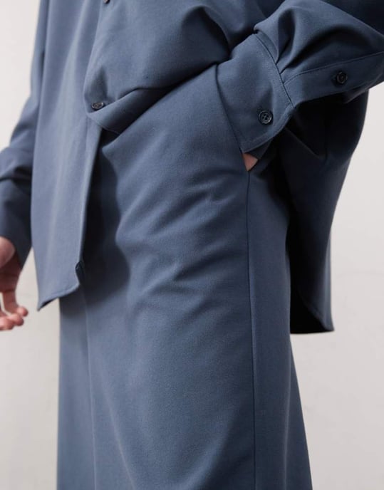 Återvunnen vintage unisex byxa med vida ben i marinblå koord - Image 3