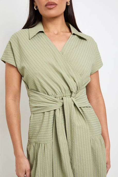 Tiered Tie Waist Midaxi Dress - Image 5