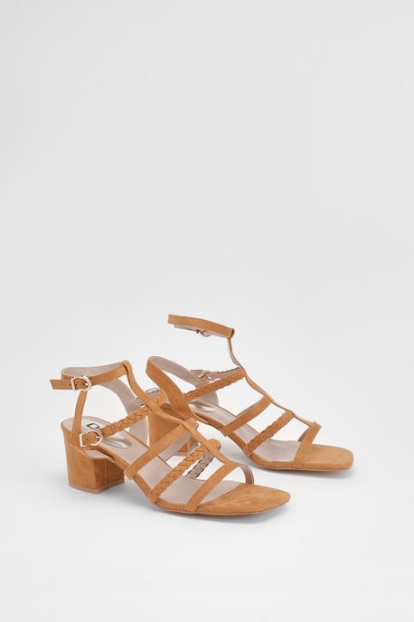 Ynes Faux Suede Block Heeled Open Toe Strappy Sandals - Image 3
