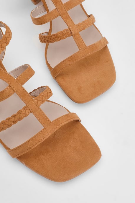 Ynes Faux Suede Block Heeled Open Toe Strappy Sandals - Image 5