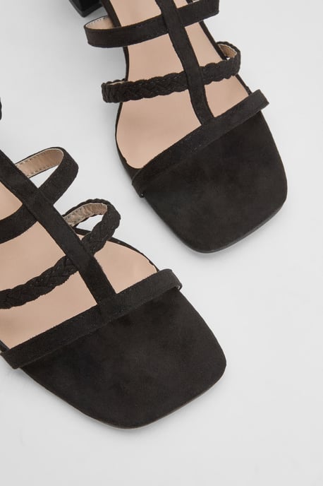 Ynes Faux Suede Block Heeled Open Toe Strappy Sandals - Image 3