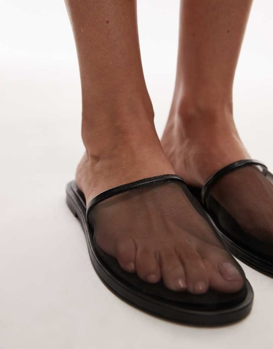 Topshop Bella nätklackar i svart - Image 3