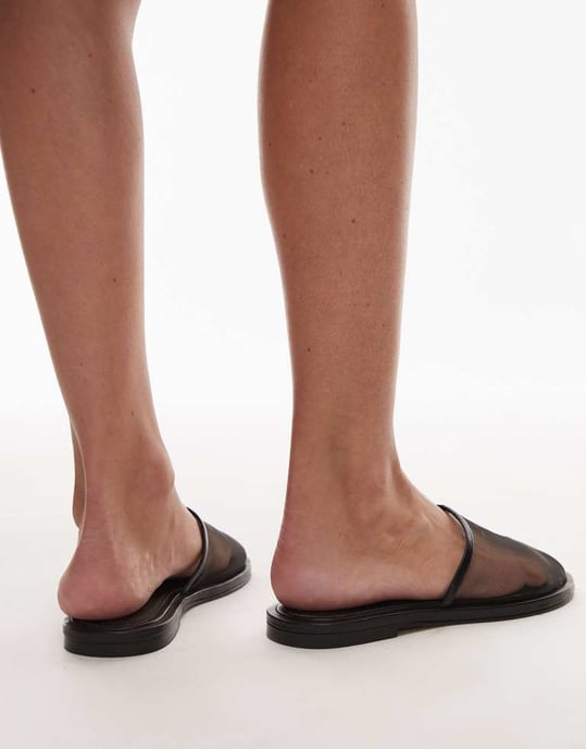 Topshop Bella nätklackar i svart - Image 4