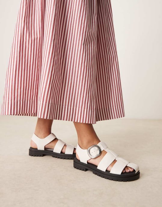 ASOS DESIGN Monarch tjocka fiskarsanda i off-white - Image 4