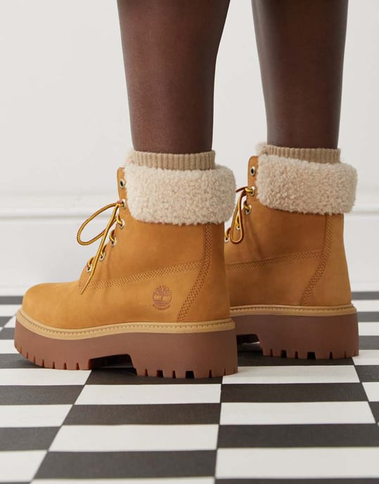 Timberland Stone Street 6 inch elevated lined boots in wheat nubuck - Image 3