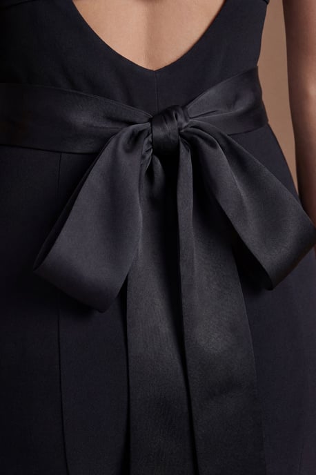 Strappy Satin Bridesmaid Dress With Tie Back Detail - Image 2