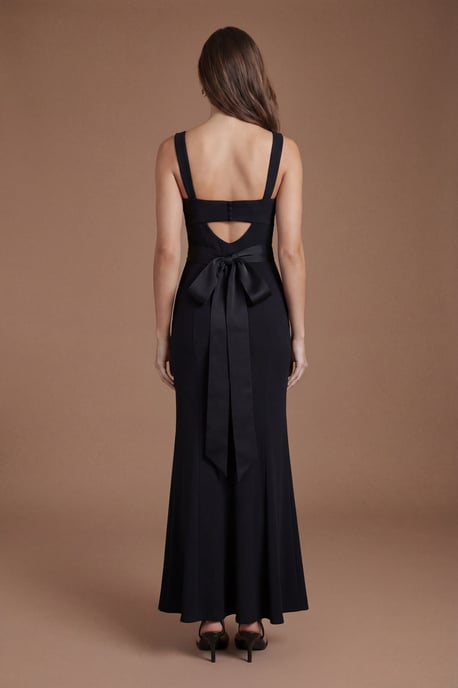 Strappy Satin Bridesmaid Dress With Tie Back Detail - Image 3