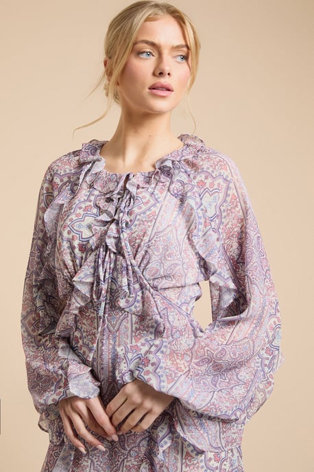 Frill Keyhole Maxi Dress - Image 4