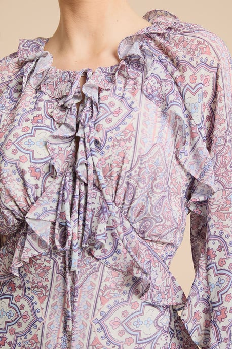 Frill Keyhole Maxi Dress - Image 5