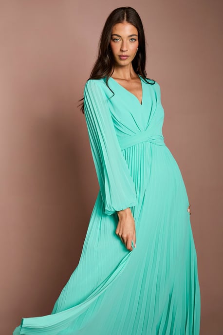 Pleated Wrap Front Dress - Image 2