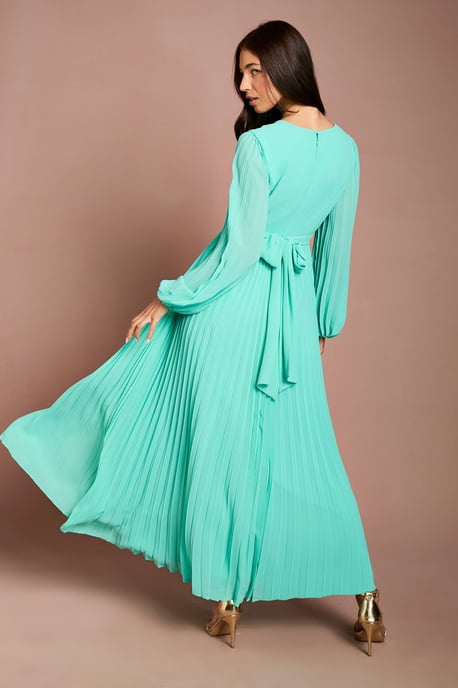 Pleated Wrap Front Dress - Image 3