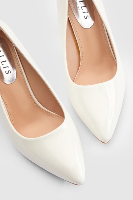Elaina Faux Leather Block Heel Court Shoes - Image 3