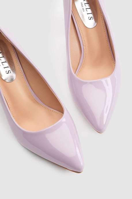 Elaina Faux Leather Block Heel Court Shoes - Image 3