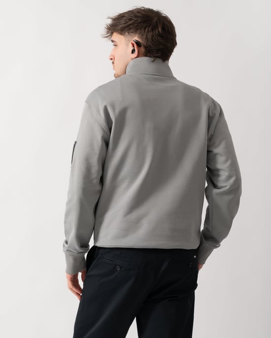 Hartsfield Moose Knuckles Hartsfield 1/4 Zip Sweatshirt Quarter Zip Sweatshirt in Grey - Image 3