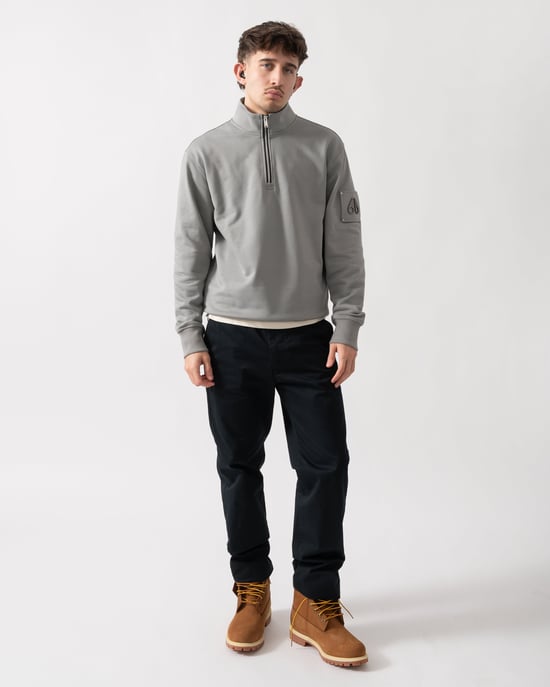 Hartsfield Moose Knuckles Hartsfield 1/4 Zip Sweatshirt Quarter Zip Sweatshirt in Grey - Image 4