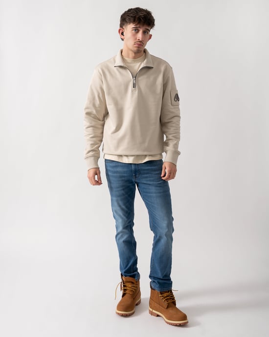 Hartsfield 1/4 Zip Sweatshirt in Nude - Image 3