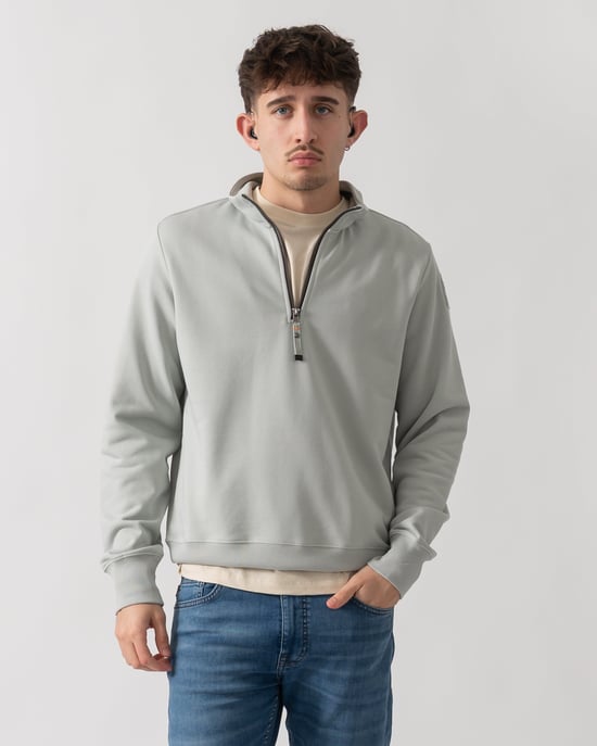 Broad Peak 1/4 Zip Sweatshirt in Light Grey - Image 1