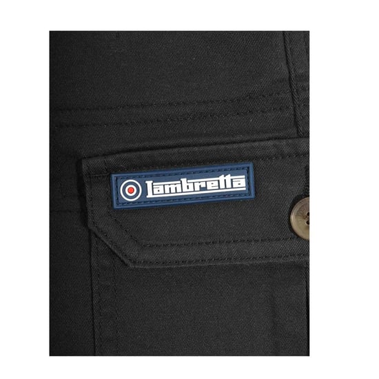 Lambretta Heren Rubber Logo Cargo Shorts (Zwart) - Image 3