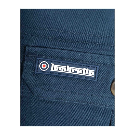 Lambretta Heren Rubberised Logo Cargo Shorts (Marineblauw) - Image 3