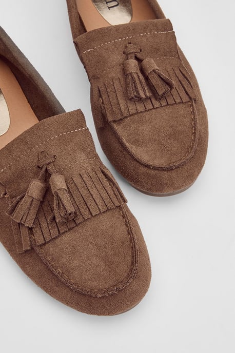 Faith: Jemima Faux Suede Tassel Detail Loafers - Image 3