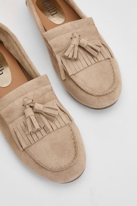 Faith: Jemima Faux Suede Tassel Detail Loafers - Image 3