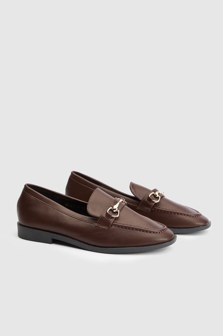 Jessie Faux Leather Metal Snaffle Loafers - Image 1