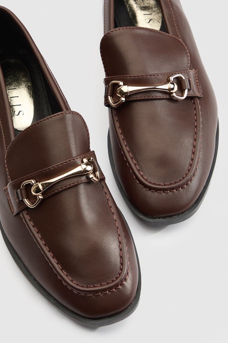 Jessie Faux Leather Metal Snaffle Loafers - Image 3