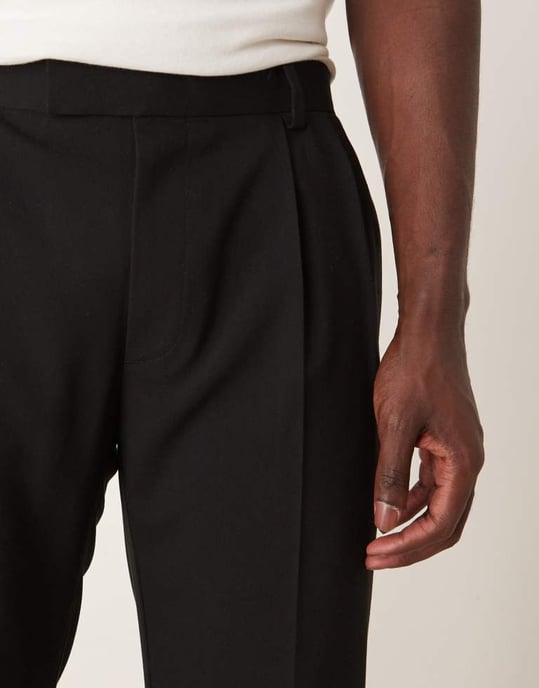 ASOS DESIGN raka benbyxor i svart - Image 3