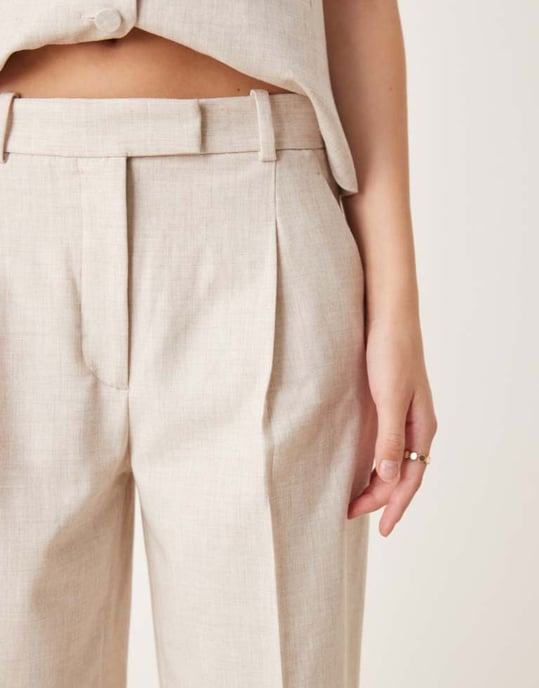 Abercrombie & Fitch samordnad hög midja ankellång tapered byxa i ljusgrått - Image 3