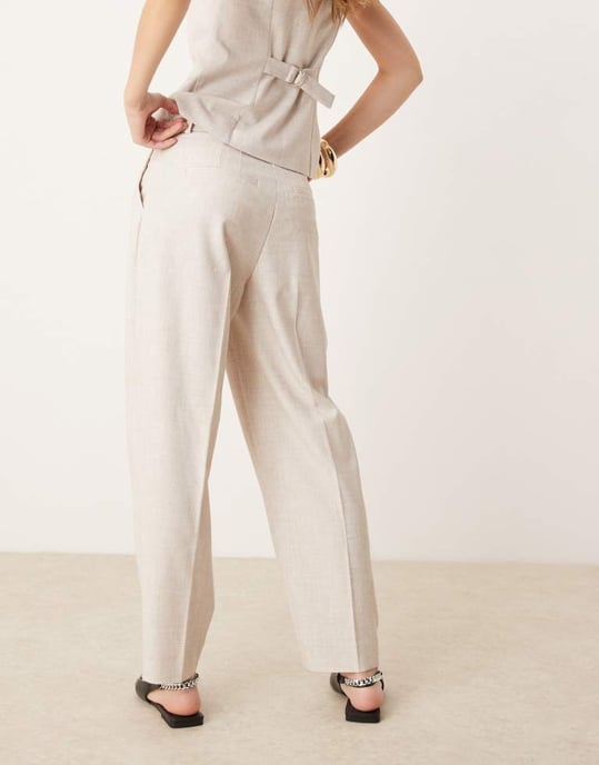 Abercrombie & Fitch samordnad hög midja ankellång tapered byxa i ljusgrått - Image 4