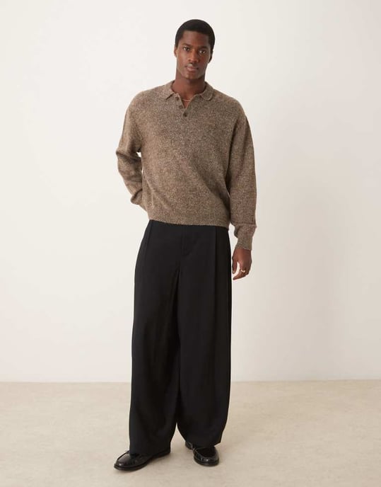 ASOS DESIGN smart extremt avsmalnande byxor med frontveck i svart - Image 4