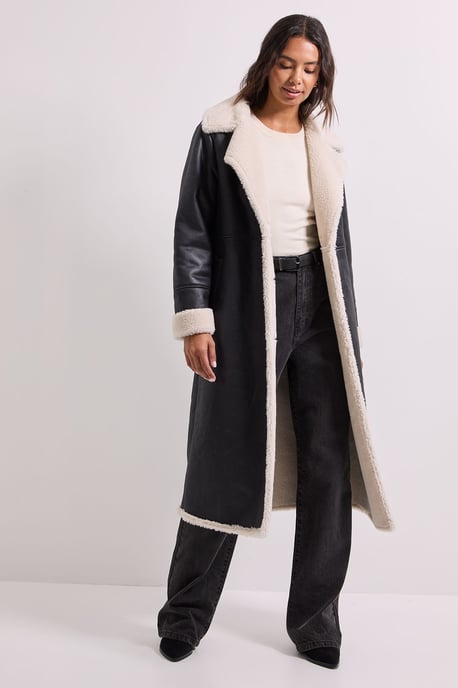 Shearling Midi Coat - Image 1