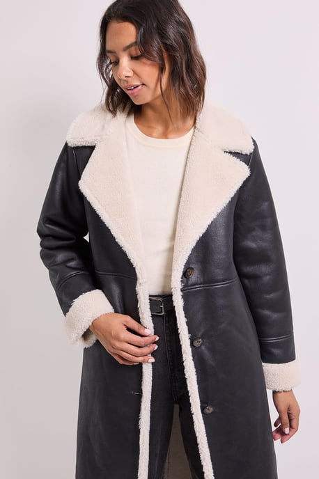 Shearling Midi Coat - Image 2