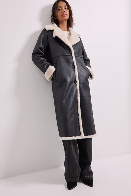 Shearling Midi Coat - Image 4