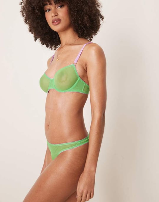 Dora Larsen Dolly tulle thong in bright green - Image 1