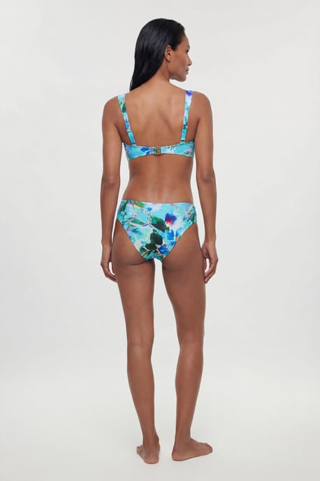 Chain Print Bandeau Metal Trim Detail Bikini Top - Image 3
