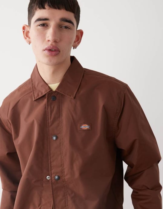 Dickies oakport coach jacket in cappuccino brown - Image 2