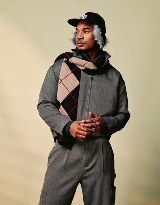ASOS DESIGN smart co-ord harington jacket in grey herringbone - Image 1