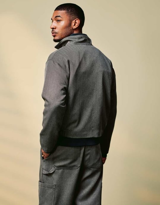 ASOS DESIGN smart co-ord harington jacket in grey herringbone - Image 4