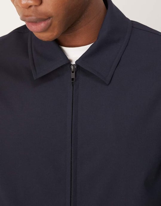 ASOS DESIGN smart co-ord button up shacket in navy - Image 3