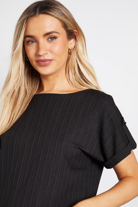 Crinkle Textured Roll Sleeve Blouse - Image 4