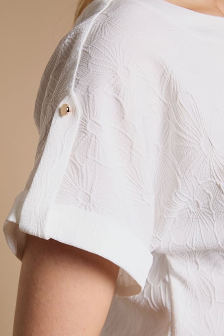 Textured Roll Sleeve Blouse - Image 2